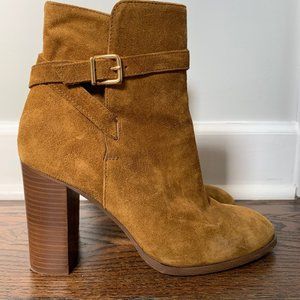 J.Crew Brown Suede Buckle Booties